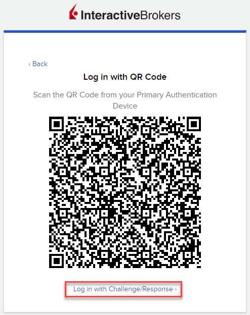 The login with challenge/response link. 